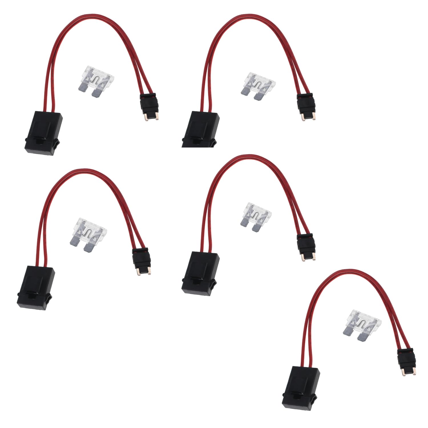 JIAKUPA 32V 16AWG Car Fuse Holder 25A Mini Fuse Adapter Connector,Standard Heavy Duty Wire Extension for Vehicle 5 Pack
