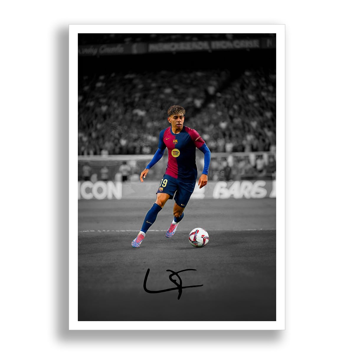 Lamine Yamal Signed Photo Barcelona Poster Print Autograph Framed Display Memorabilia Spain Gift (A4 poster only (B&W))