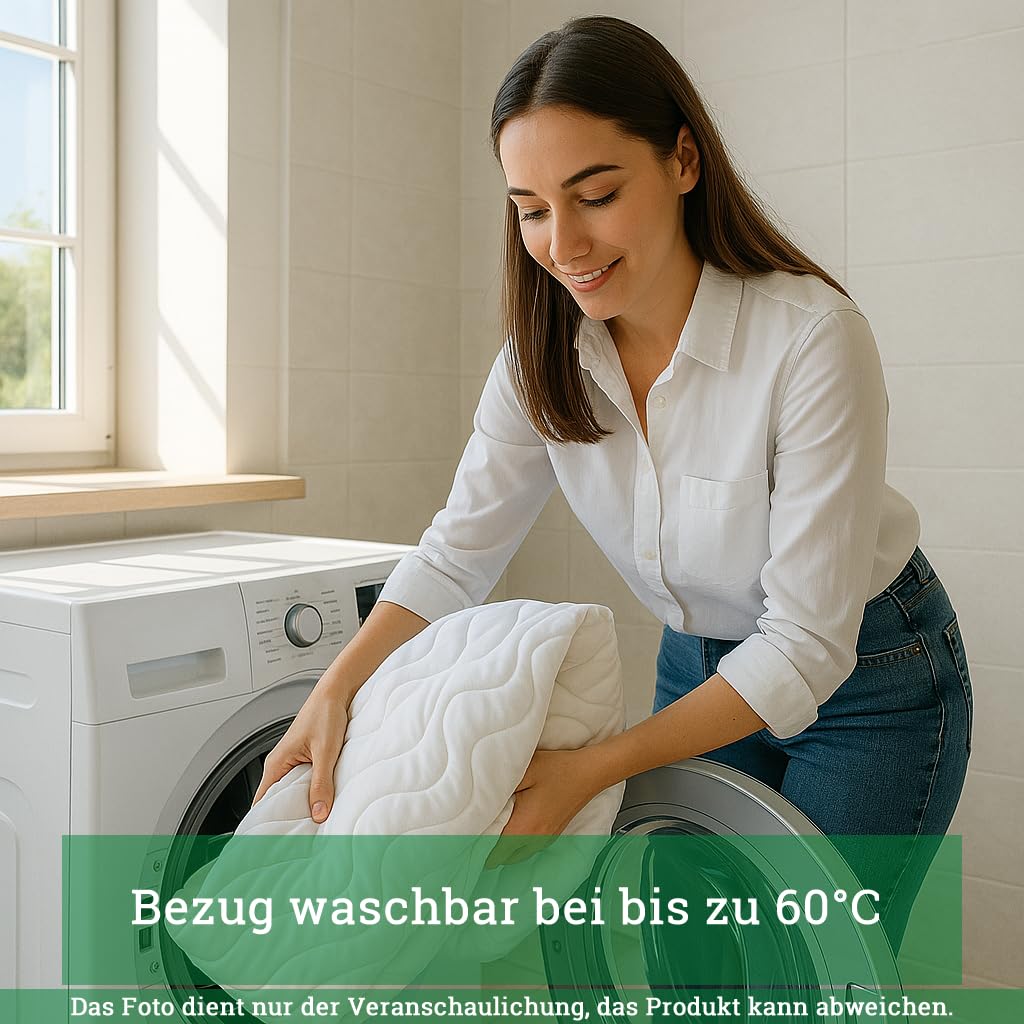Topperbezug 200x200cm 5-7 cm Kernhöhe waschbar 60°C OEKOTex Reißverschluss Mikrofaser