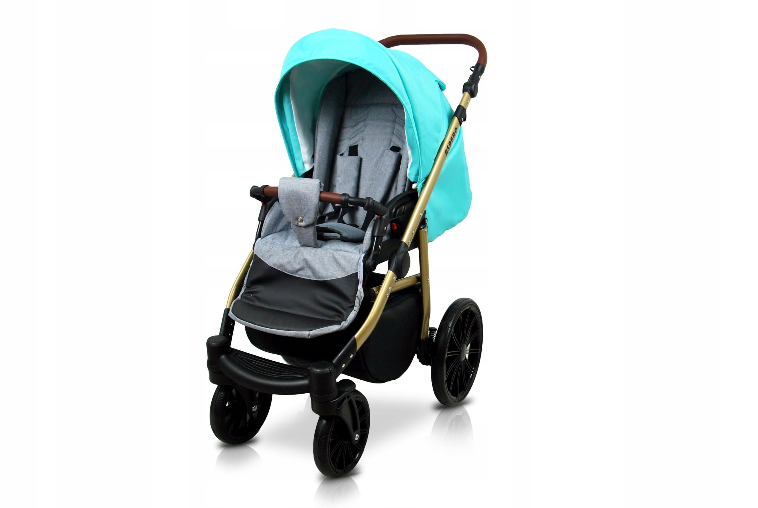 BabyLux® Wózek dziecięcy kompletny zestaw 4 w 1 - Aspero - w tym gondola dla niemowląt, wędka, fotelik samochodowy, podstawa ISOFIX - system kombinowany dla niemowląt, z torbą do przewijania itp.