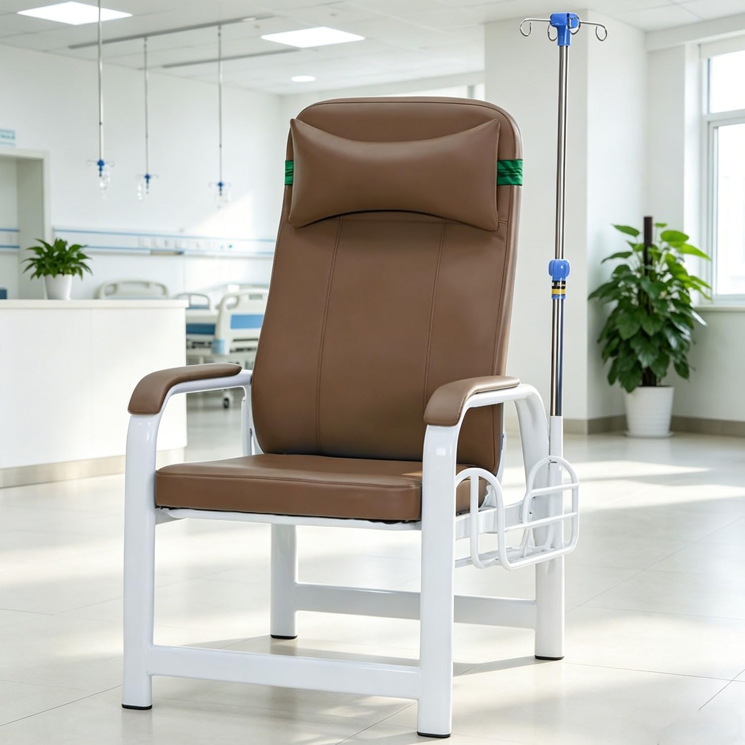 Fotele Phlebotomy IV – leżanka medyczna z regulowanym stojakiem do szpitala, kliniki i opieki domowej