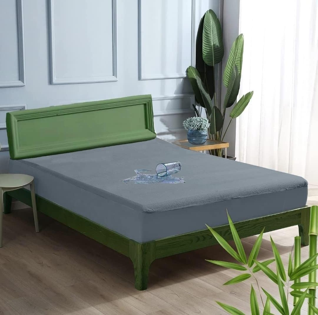 Trance Home Linen Premium Bamboo 100% Waterproof Mattress Protector | Hypoallergenic Breathable Elastic Fitted Mattresses | Bed Cover (78x84 inch | 6.5x7 ft,Grey | Fits Upto 10 Inches) (B091MLP1B3) Amazon Price History, Amazon Price Tracker
