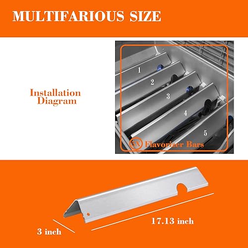 Miniatura 2 de Barras aromatizantes de 17,1" para parrillas Weber Genesis II E-310 E-330 S-335 SE-330 CSS-315 CSE-335 y Genesis II LX E-340. Compatible con piezas