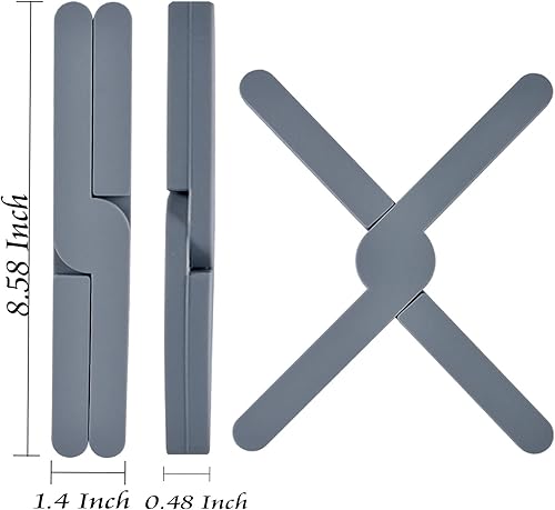 Miniatura 5 de Salvamanteles para ollas y sartenes calientes, 3 piezas de silicona cruzada, plegables, grandes para platos calientes y hierro, juego de