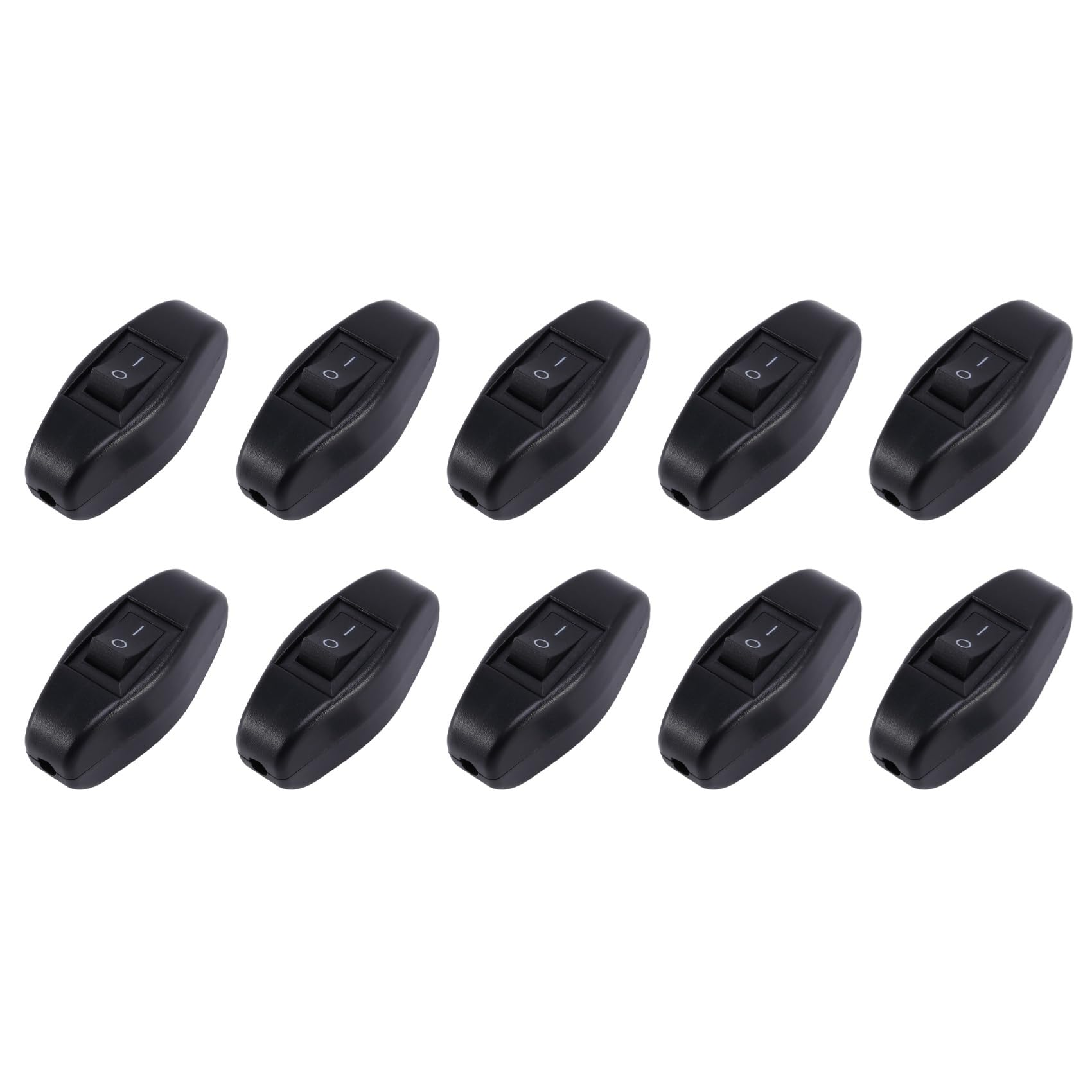 Jnchdghwa Black 10X Bedroom On Off Button In Line Switch 6A/250Vac 10A/125Vac
