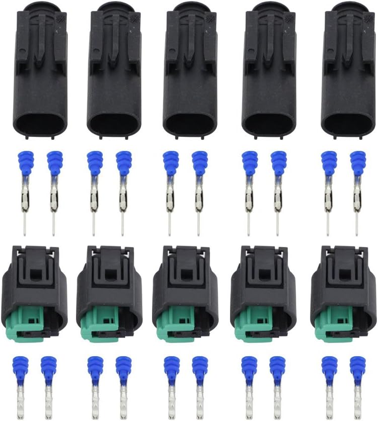 5 Sets Auto 2 Pin Male Female Wire Connector Engine Coolant Temp Water Temperature Sensor Plug For BMW Buick DJ7021-1-11/21
