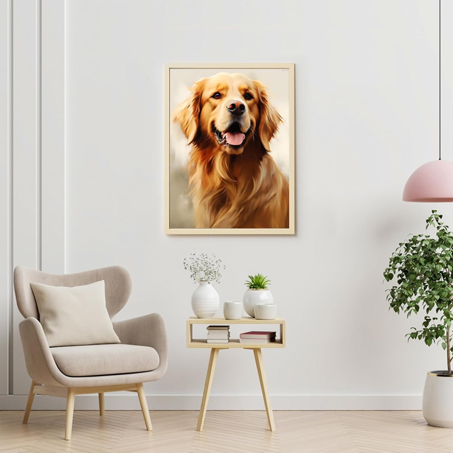 KAYEIUU Golden Retriever Photo 5D Diamond Painting Kits for Adults Paint with Animal Pet Diamond Art, DIY Gift Round Full Drill Crystal Crafts Gem Arts for Home Wall Decor 12x16 inch image 2