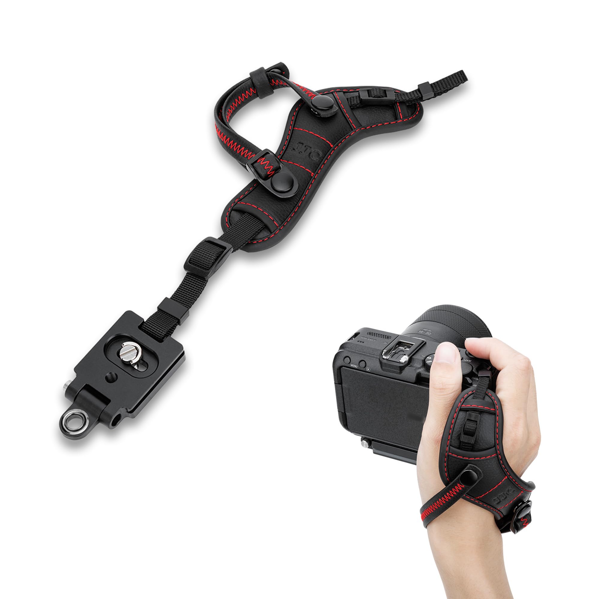 JJC Mirrorless Camera Hand Strap Wrist Strap Compatible with Canon EOS R50 R50V R100 M50 Mark II for Nikon COOLPIX P6000 P530 P20 B700 L840 L820 L810 L310 Lumix DMC-FZ100 FZ18GK LX7 LX5, Red