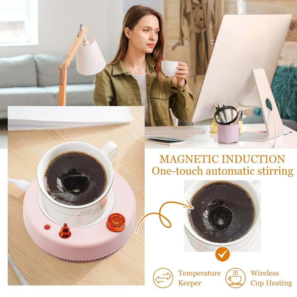 HASAIKA Chauffe-Tasse USB 3 Températures - Maintien Au Chaud Café, Thé, Cacao - 55°C/65°C/75°C - Affichage LED Tactile Pour Bureau & Maison