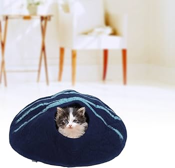 ねこ 猫の洞窟ベッド - 手作りウール猫ベッド洞窟、猫ベッド猫ハウス