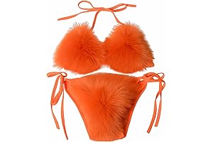 Lifup Women's Bikini Sets: Faux Fur Extravaganza