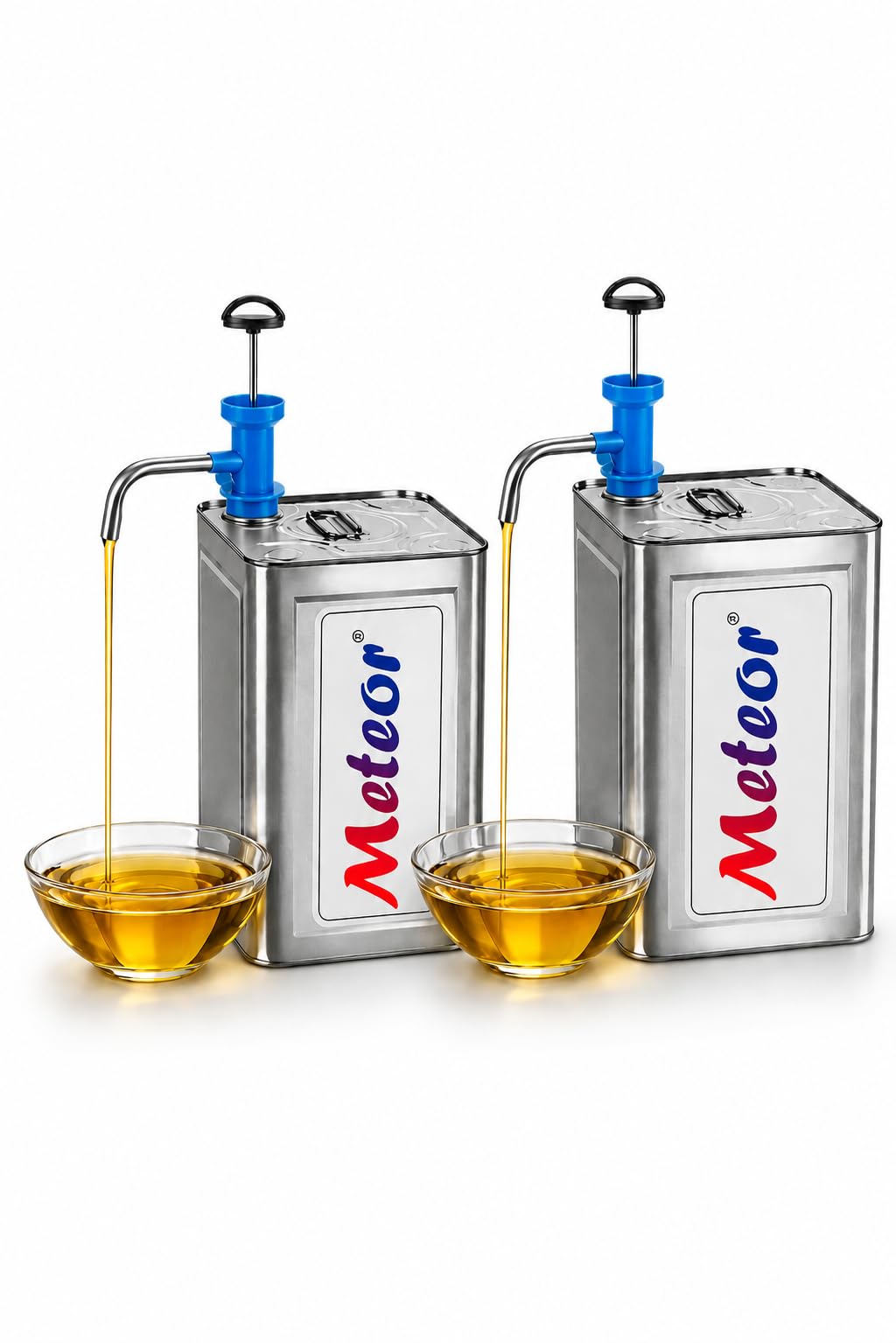 Meteor Cooking Oil Pump Kitchen Stainless Steel Dispenser 15Liter Tin Can Pump (Pack Of 2)-image-3