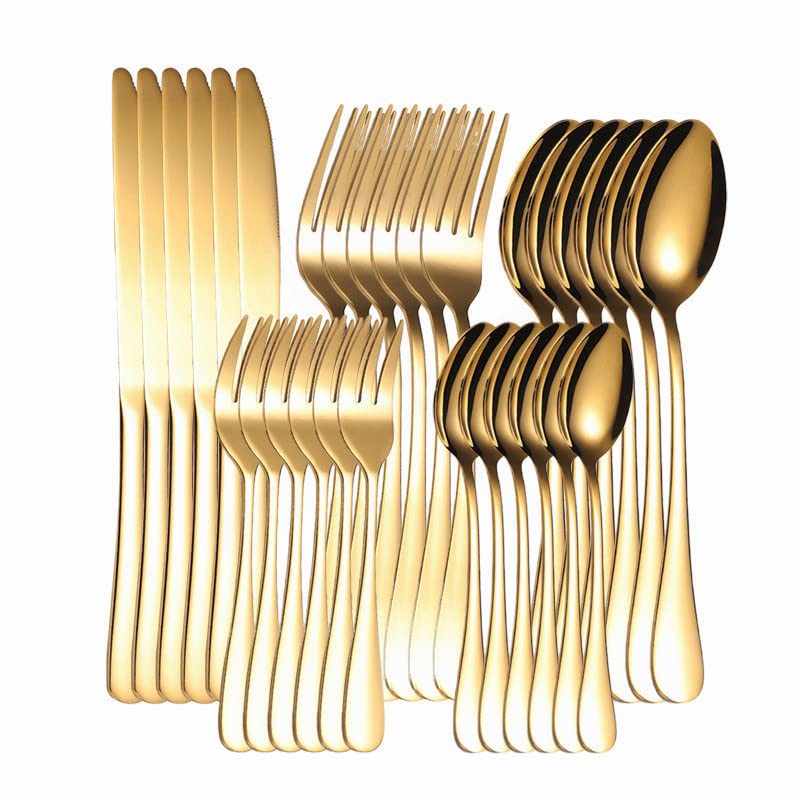 Ensemble de couverts en acier inoxydable haut de gamme au design épuré moderne