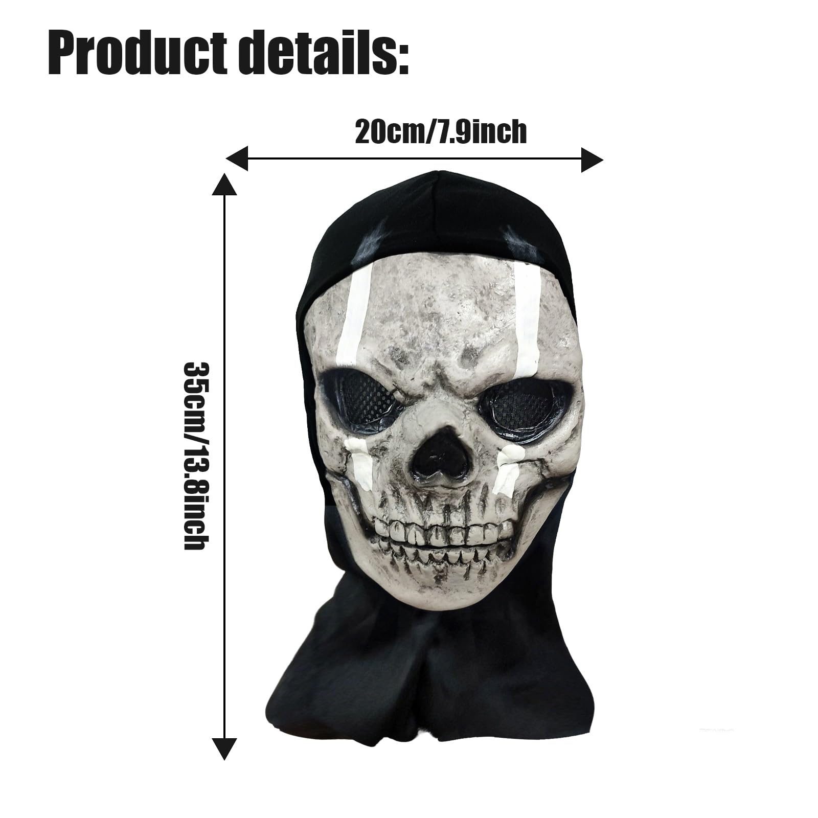 HarnyLoom Jason Killer Clown Nun Mask Terrifier Halloween Adults Men, Skull Ghost Mask Horror Killers Latex with Hair - Image 2
