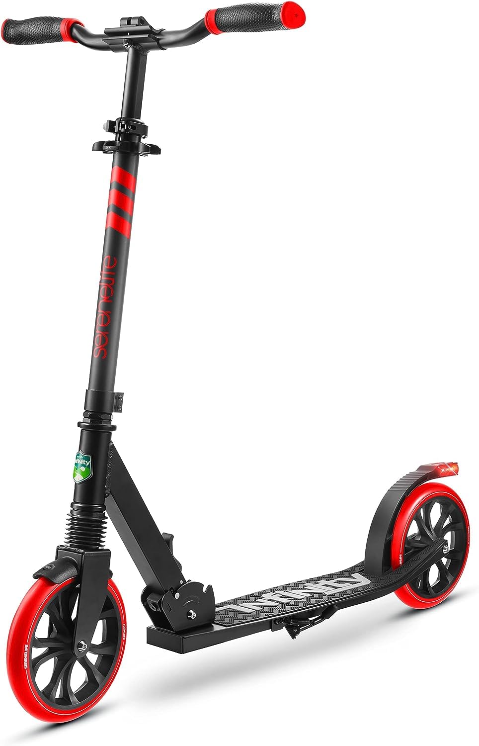 SereneLife Monopattino, Monopattino Bambini da 8 Anni, 2 Ruote con Manubrio Regolabile, Adulti e Adolescenti, Antiscivolo, Monopattino Pieghevole, Monopattino a Spinta e Portatile con Tracolla