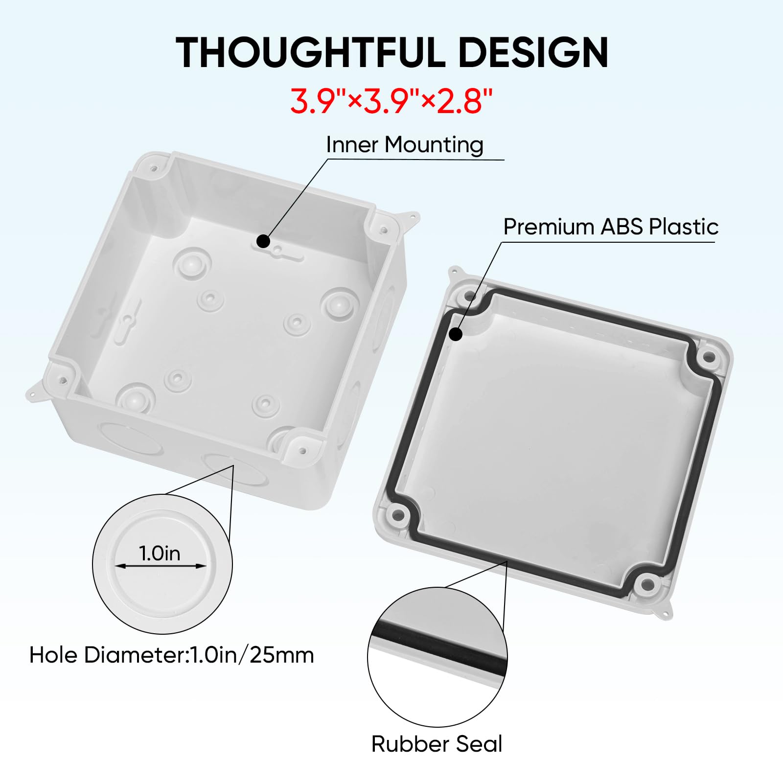 Splashbox Electrical Snapklik.com : Electrical Junction Box, IP65 Splash-proof ABS Plastic ...