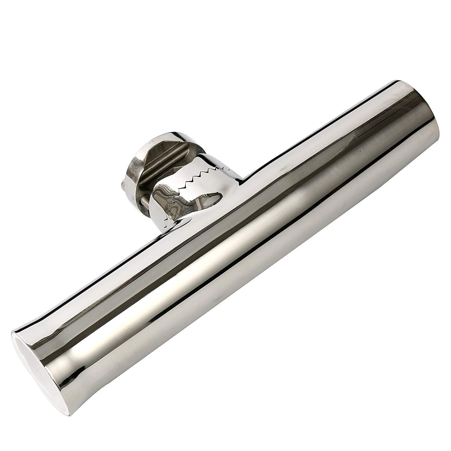 FreeTec Morsetto in Acciaio Inossidabile per Torce su Supporto per Canne da Pesca per Asta Porta rotaie 1-1/4 "a 2"