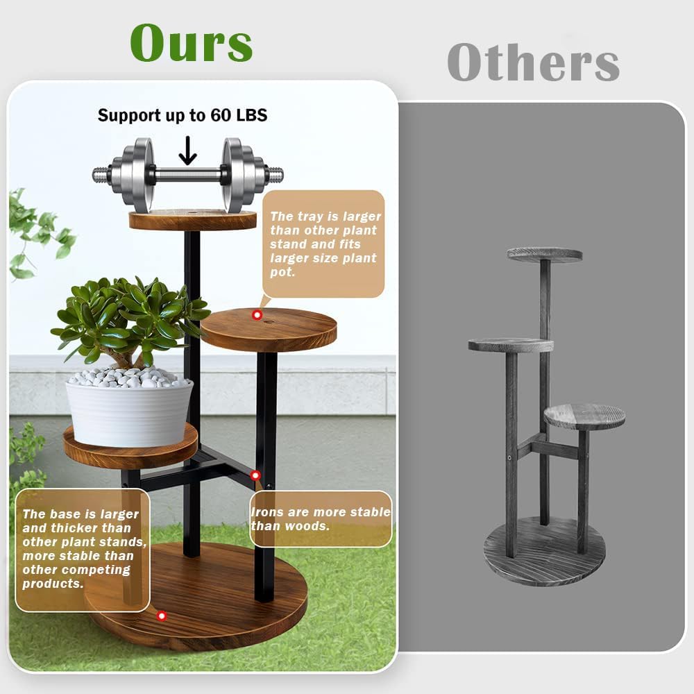 Window Like Stand 3-tier Window Plant Stand 180 Degree Rotation Rotating Window Plant ...
