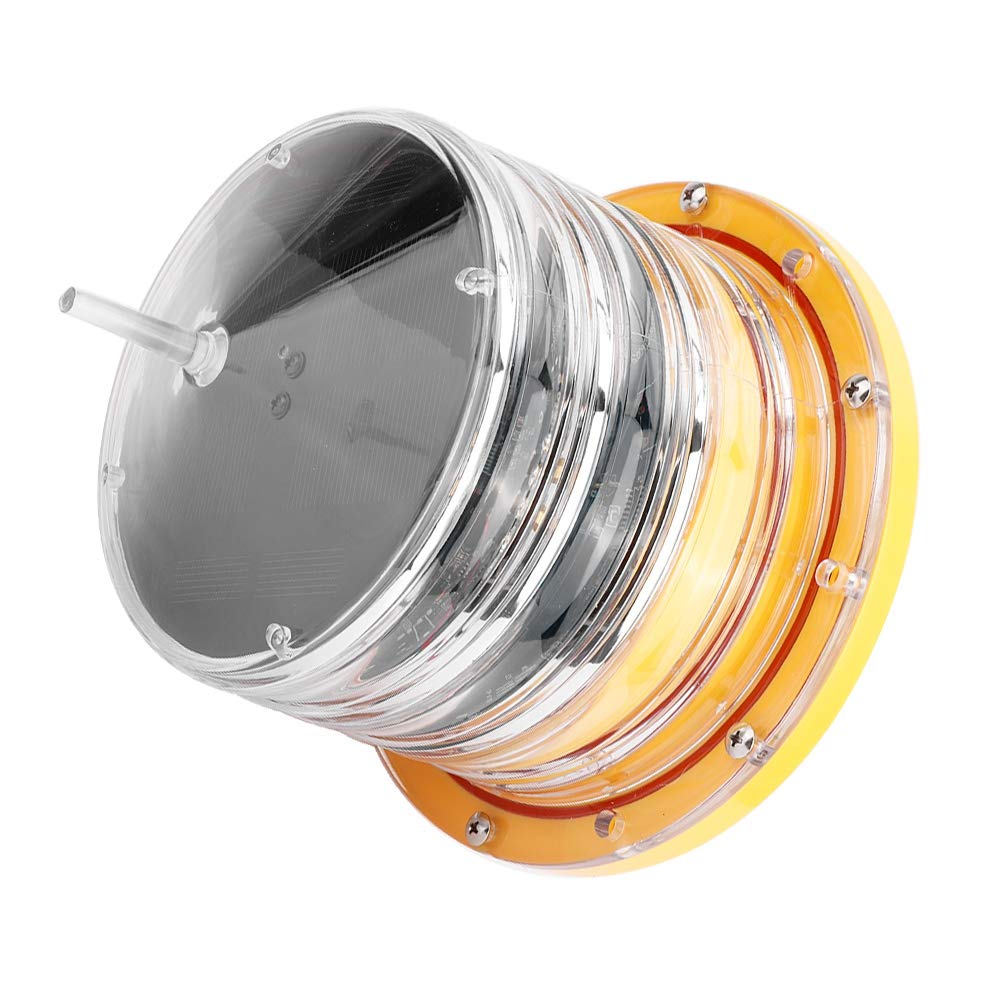 Yctze Luz LED para barcos, rojo intermitente Luz de señal LED solar Luz de baliza para embarcaciones de muelle marino IP68 Impermeable