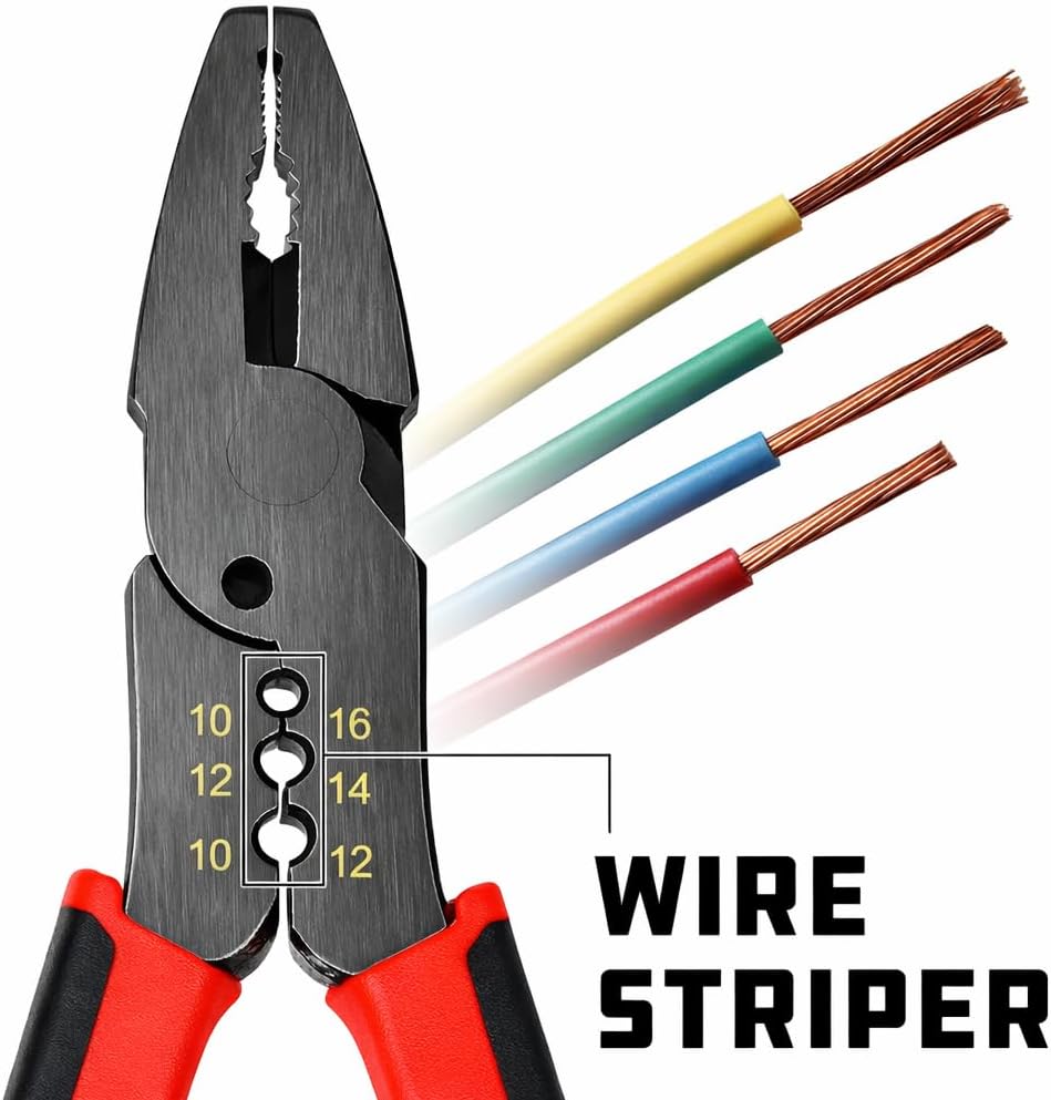 Powerbuilt Stripped Screw Extractor Pliers, 6" Heavy Duty Linesman Plier, Multipurpose Screw Removal Pliers-645028