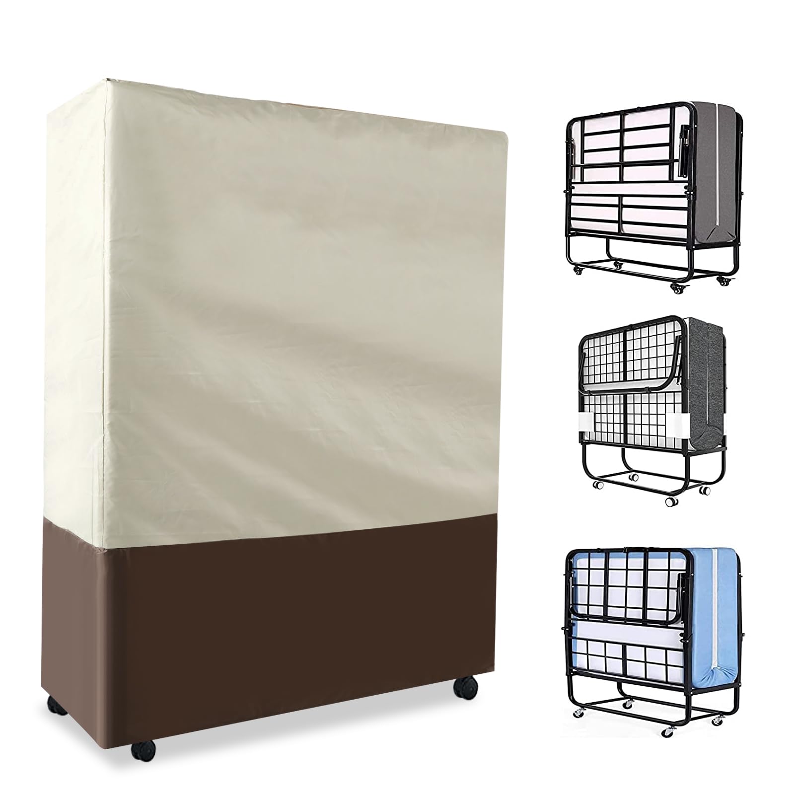 Klappbettdecke Aufbewahrungstasche, 33,4" x 12,9" x 42,1" Zusammenklappbare Bettdecke Klapp Bett Staubs chutz Abdeckung Tages Bett Aufbewahrung Abdeckung Passt Einzel klapp betten