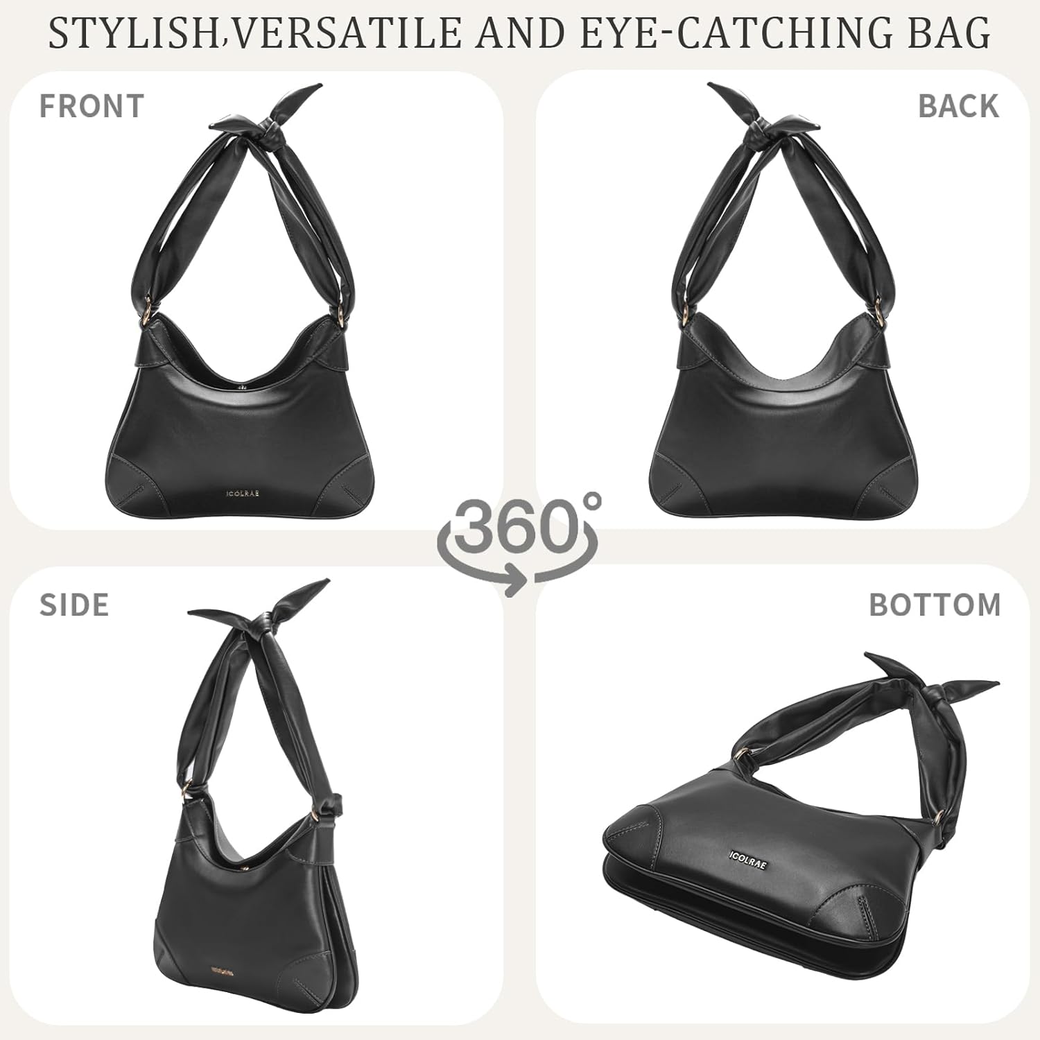 Shoulder Bag Trendy Hobo Handbag for Women, Vegan Leather Underarm Purse Tote Handbags - Image 7
