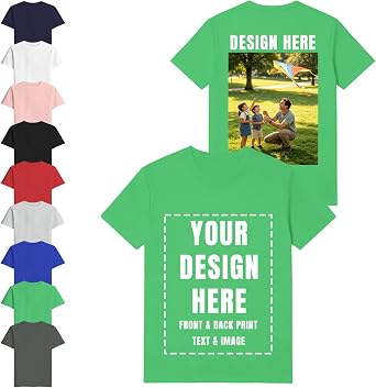 ISUNMEA Custom T-Shirts Design Your Own Unsiex Cotton Shirt