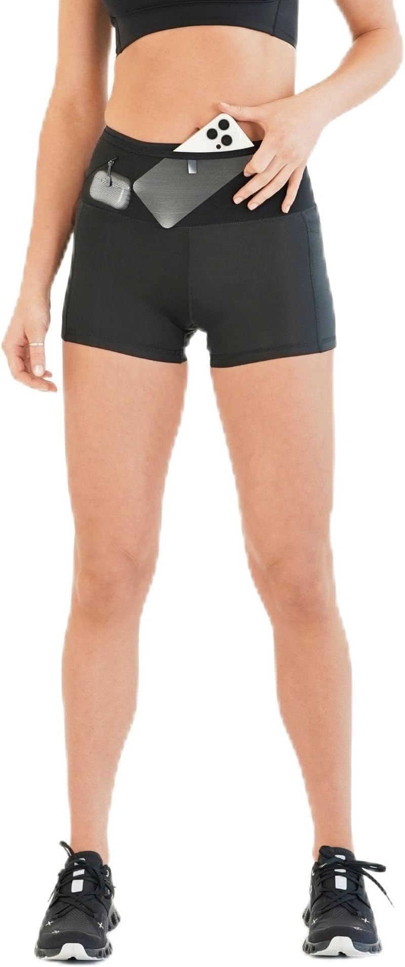 FlipBeltWomen’s Air Compression Shorts – Lightweight, Moisture-Wicking with Built-in Phone Pocket – USA Small Business