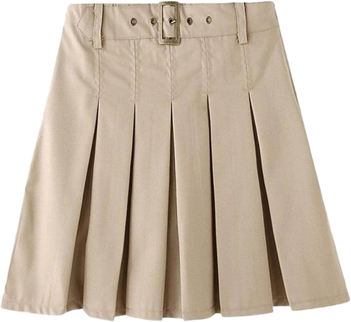 Girls Pleated Mini Skirt High Waist A Line Bottom School Uniform Short Skirts Belted Preppy Cute for Teen Girls