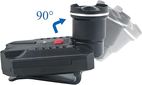 Miniatura 4 de FISHNU Luz de sombrero con clip de 500 lúmenes, luz LED recargable por USB, sin anillo rojo y aleación de aluminio con zoom, foco diseñado con clip