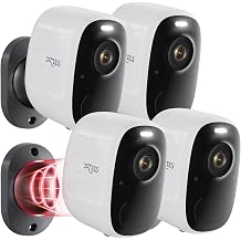 Dzees Wireless Security Camera Outdoor with Magnetic Mount, 4MP Battery Powered Security Cameras Wireless Outdoor for Home Security, AI Motion Detection/2-Way Talk/Color Night Vision/Ip66/Cloud-4-Pack