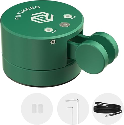 Putikeeg Mini llave de código morse, pala doble CW con base magnética, paletas de retorno magnéticas, llave Lambic Morse para radioaficionado (verde)