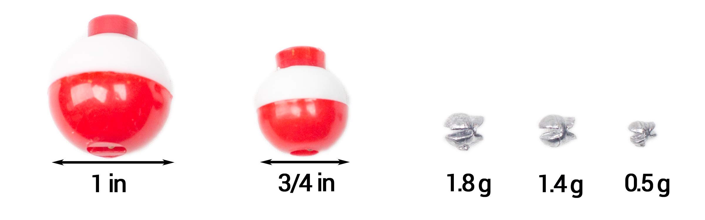 165 Piece Fishing Tackle Kit in a Tackle Box by Sunrise Angler - Terminal Tackle Includes Octopus, Baitholder and Aberdeen Hooks, Removable Split-Shot Sinkers and Bobbers