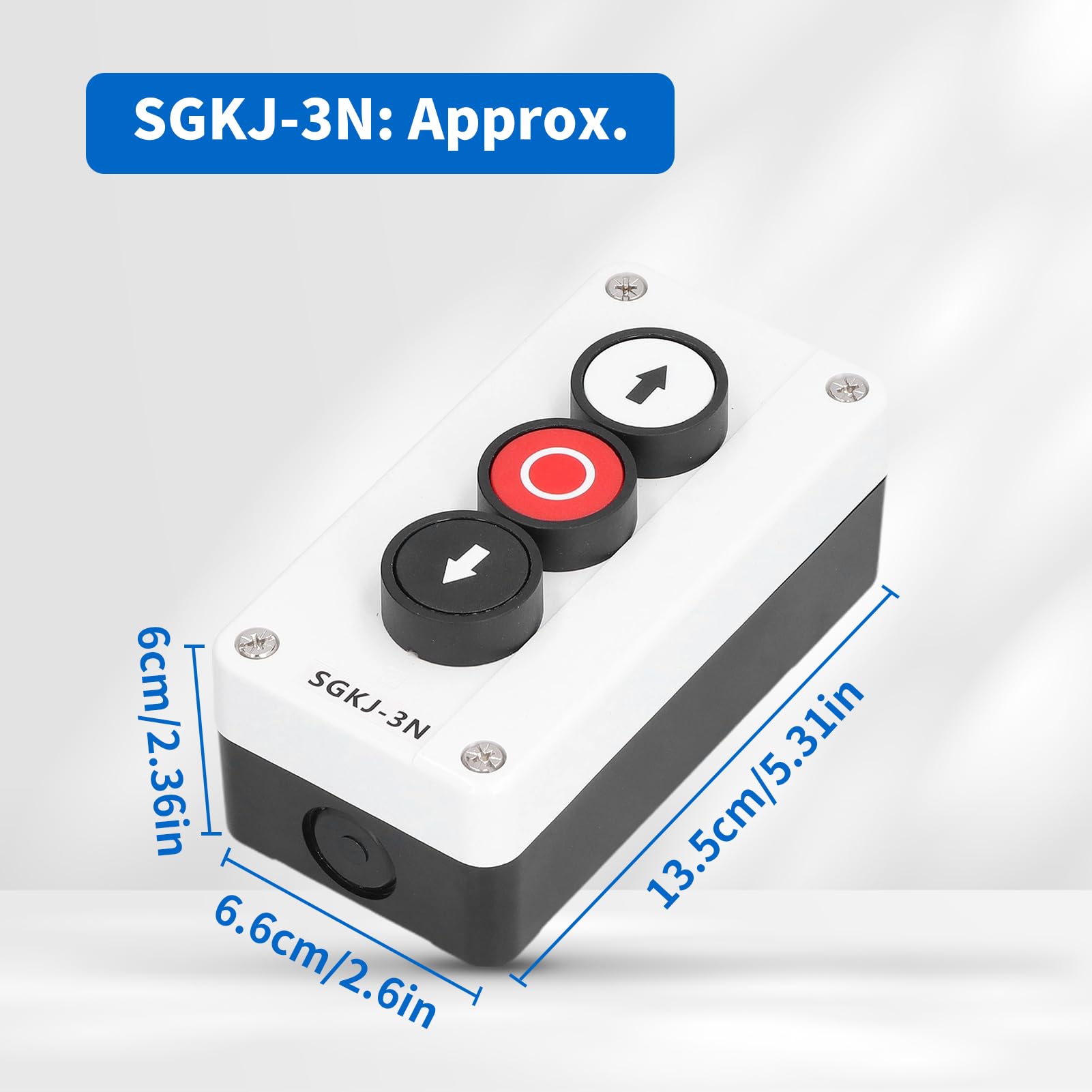 Caja De Botones Impermeable SGKJ-2N Para Puertas De Garaje, Camiones Y Controles Industriales – IP32, 400V, 10A