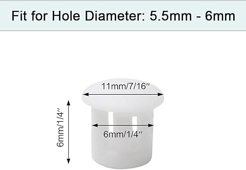 Miniatura 61 de 60 tapones de plástico blanco de 0.394 in (3/8 pulgadas), tubo de orificio de bloqueo a presión, tapas de extremo de inserción de tubería