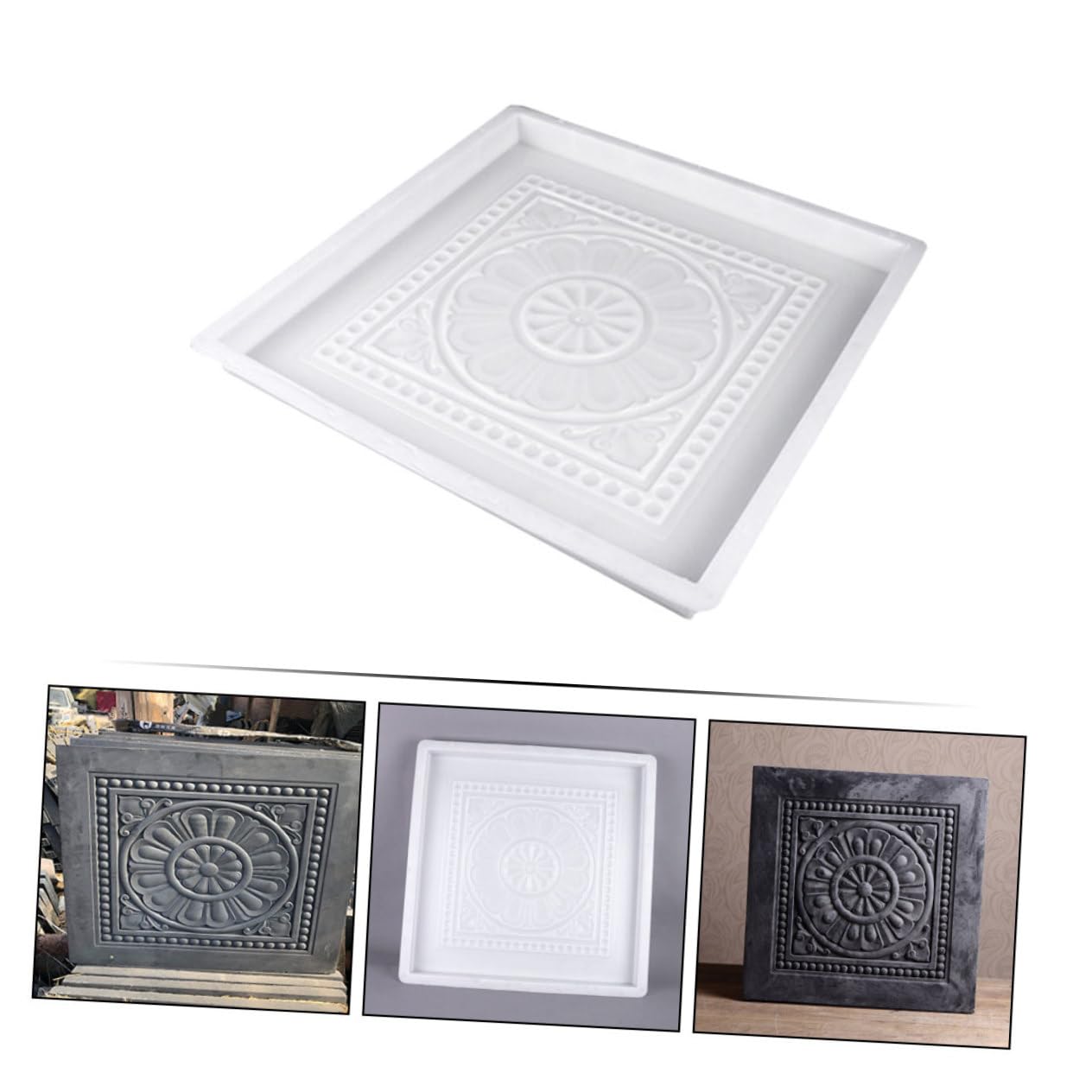 DOITOOL Stampo in Plastica Riutilizzabile per Cemento, Mattoni Decorativi da Giardino, Design Antico per Pavimentazione e Viali All’Aperto