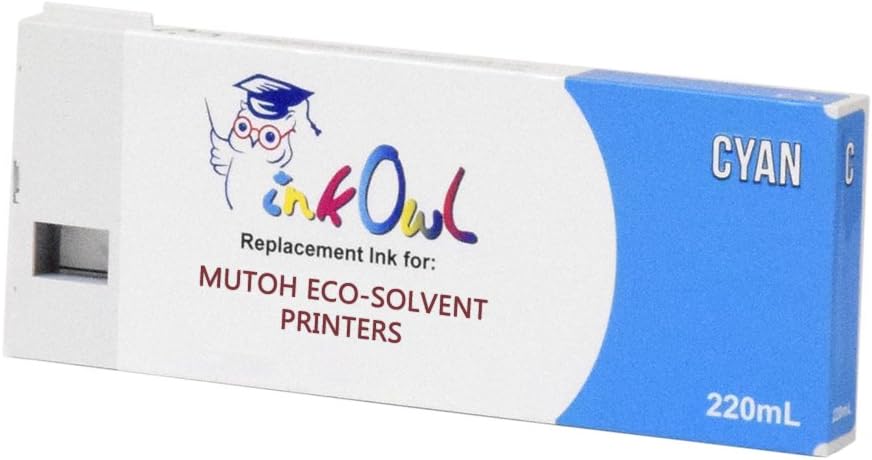 InkOwl Compatible Ink Cartridge Replacement for MUTOH MS31 and ECO-Ultra Printers (220mL, Cyan)