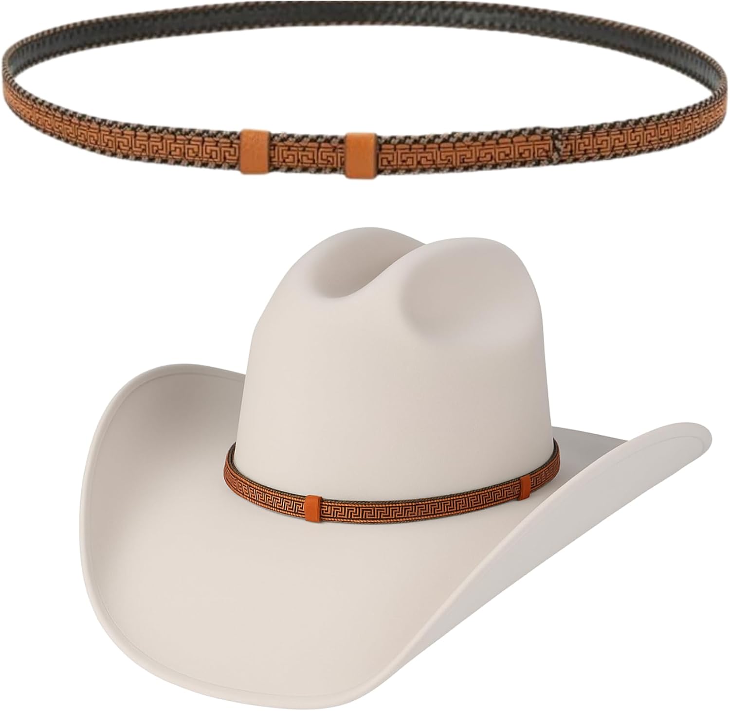 Gamboa Hat Bands for Cowboy and Cowgirl Western Accesories for Men and Women Leather Style Hat Belt Band