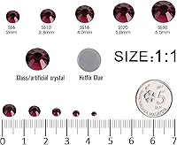 Vista 157 de 1440 piezas de diamantes de imitación termoadhesivos SS20 color púrpura2 con parte posterior plana, gemas de cristal de vidrio para ropa, camisas