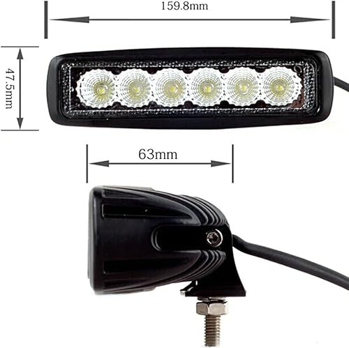 Miniatura 5 de Yibid Faro de trabajo LED de 18W para motocicleta, luz delantera antiniebla para Honda Yamaha Suzuki Bobber Cafe Racer Cruiser ATV, embarcaciones,