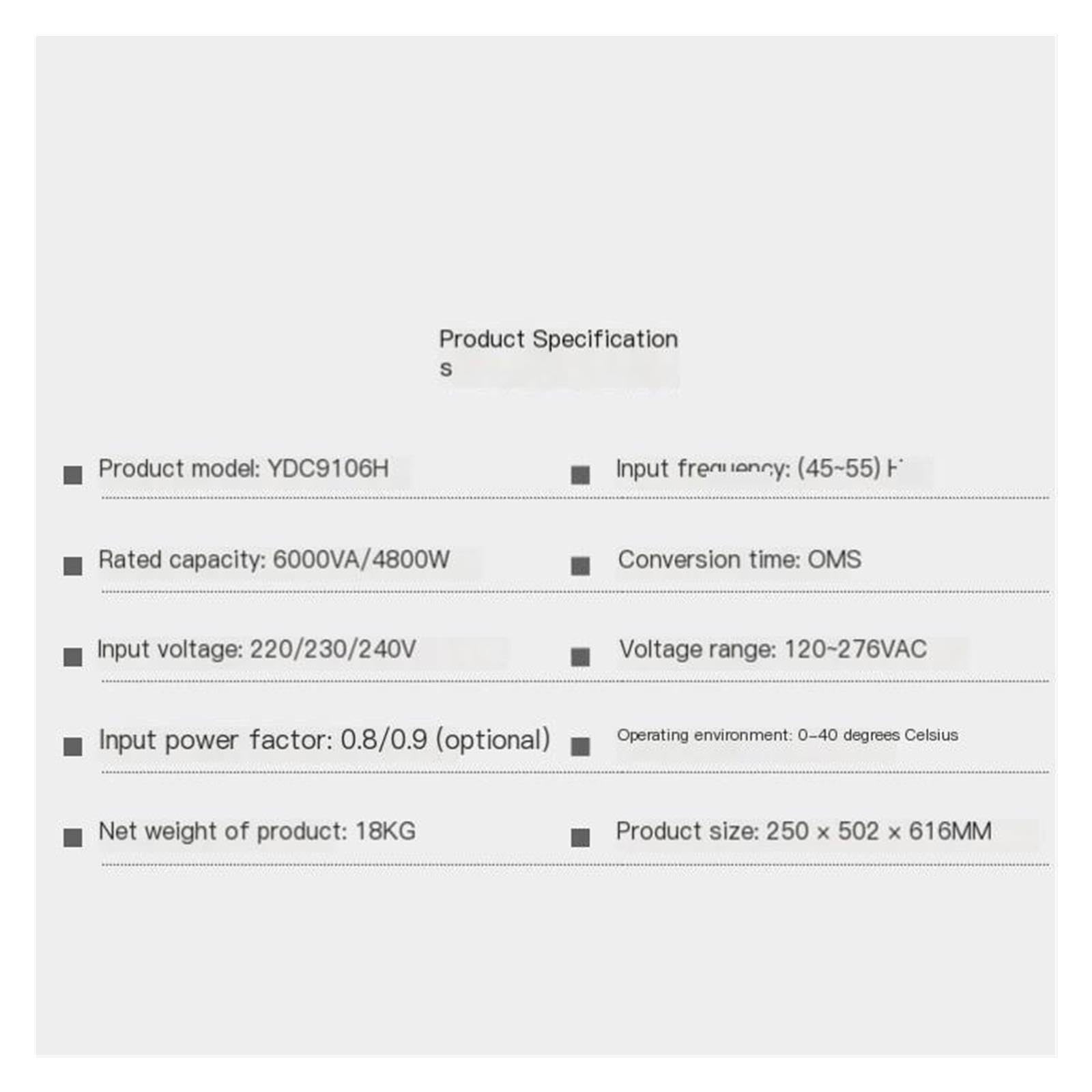 Gruppo di continuità UPS online YDC9106H, 5400W 6KVA