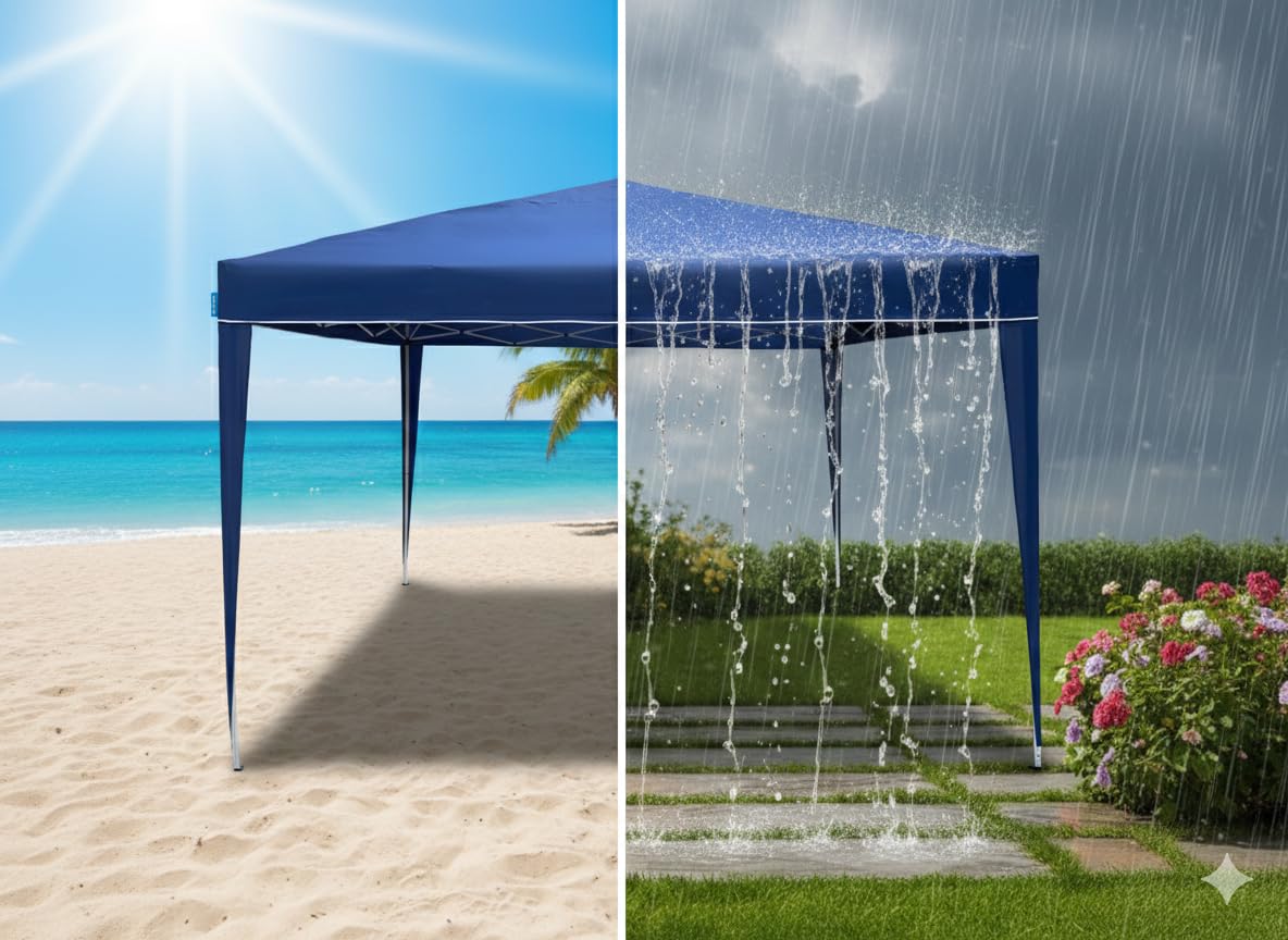 Goodyear - Carpa Plegable de Jardín 3x3m, Cenador Exterior de Acero Robusto, Impermeable con Protección UV30+, Gazebo Plegable para Eventos y Terraza, Incluye Bolsa de Transporte y Estacas (Azul)