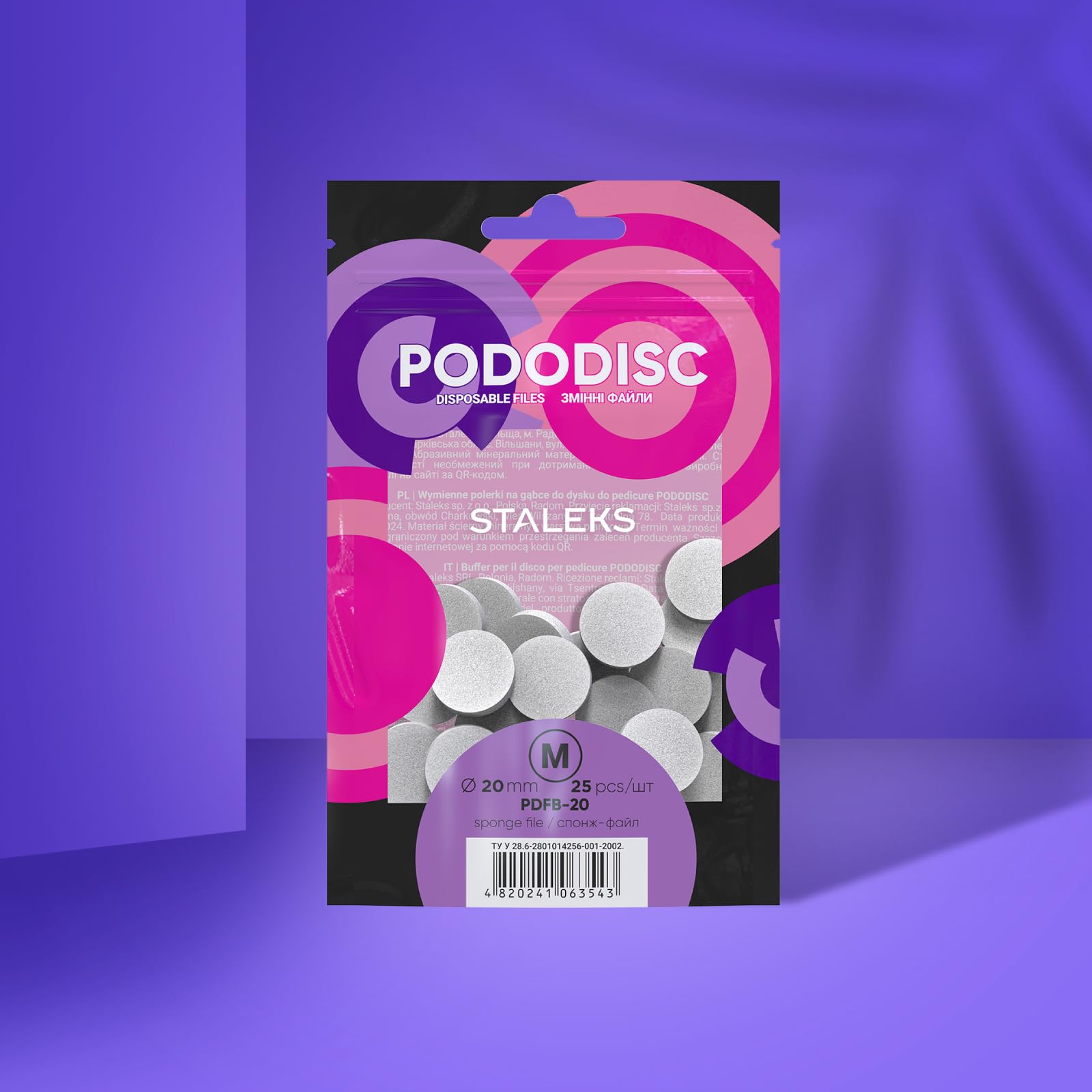 Staleks Pro 25 x Disposable Pododisc STALEKS PRO Pedicure Disc Files - Medium (20mm) - PDFB-20 1