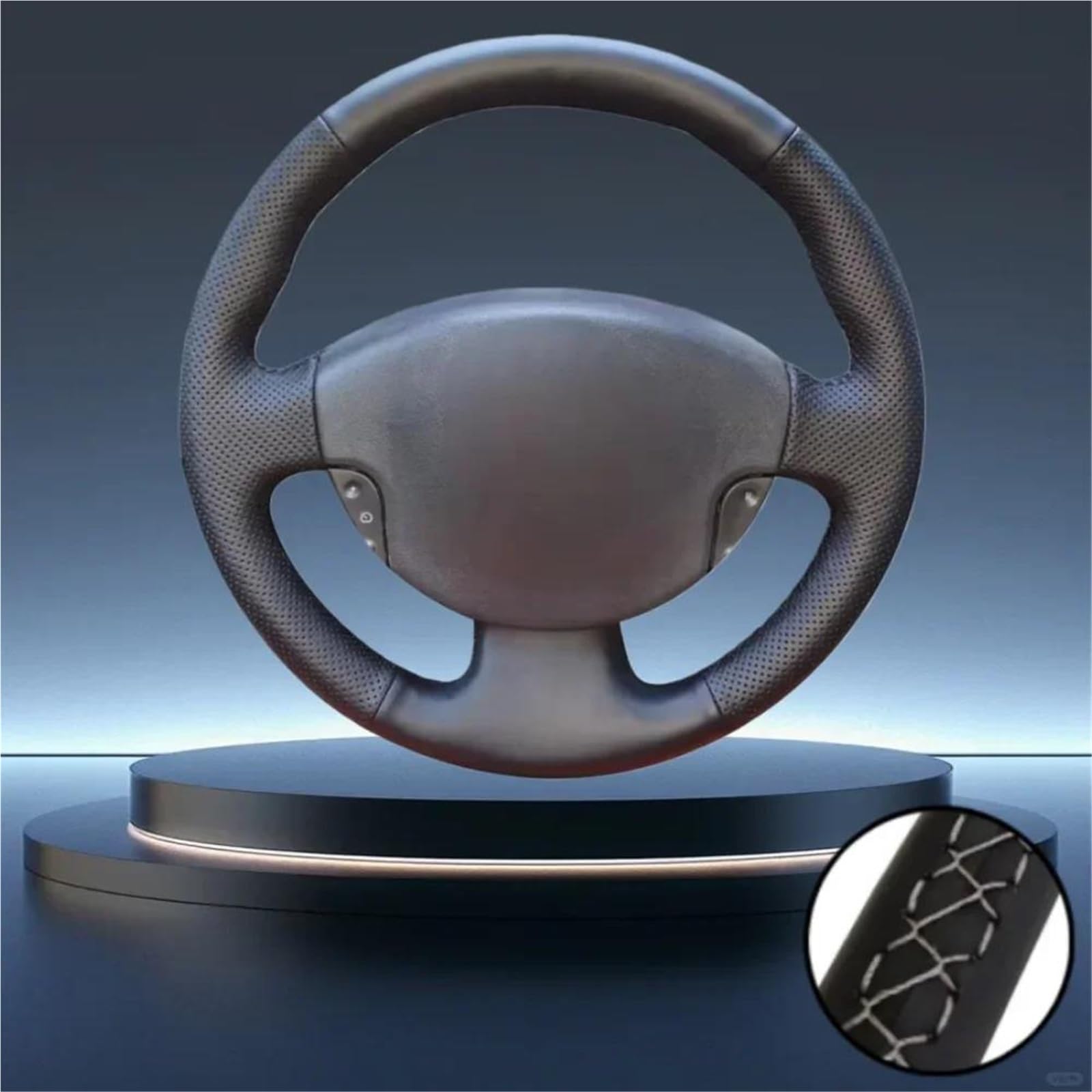 Protector para Volante De Coche para Renault para Scenic 2 para Grand para para Kangoo para Megane 2002-2013(Titanium Thread4)