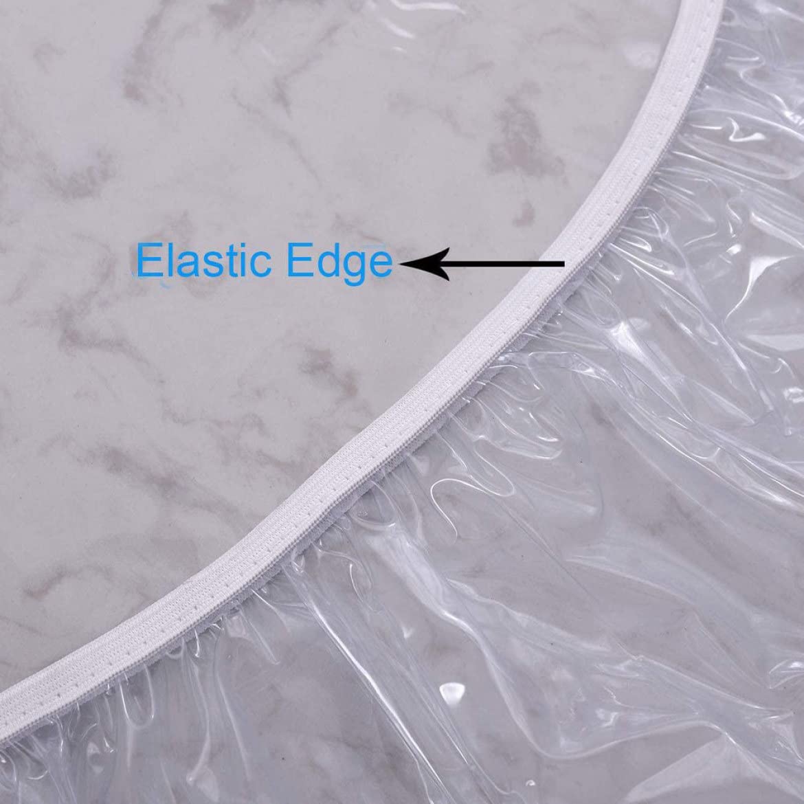 Rond getailleerd tafelkleed, waterdicht en oliebestendig, transparant vinyl passend tafelkleed voor 113-140 cm tafel met elastische randen, transparante tafelbeschermer, passend vinyl tafelkleed Rond getailleerd tafelkleed, waterdicht en oliebestendig, transparant vinyl passend tafelkleed voor 113-140 cm tafel met elastische randen, transparante tafelbeschermer, passend vinyl tafelkleed