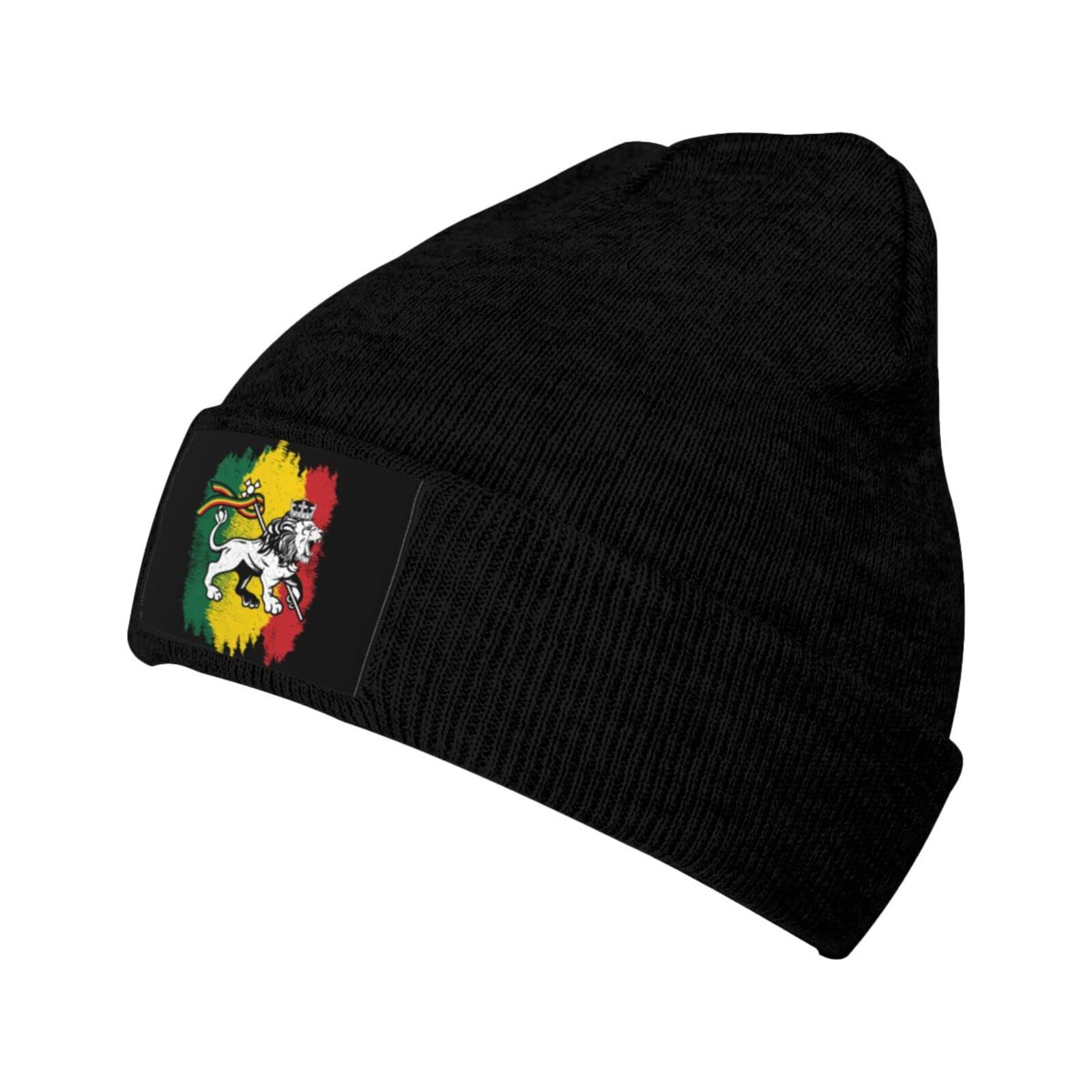IUBBKI Rasta Lion of Judah Beanie Hat Men'Swomans Christmas Hats Unisex Beanie Warm Caps Black