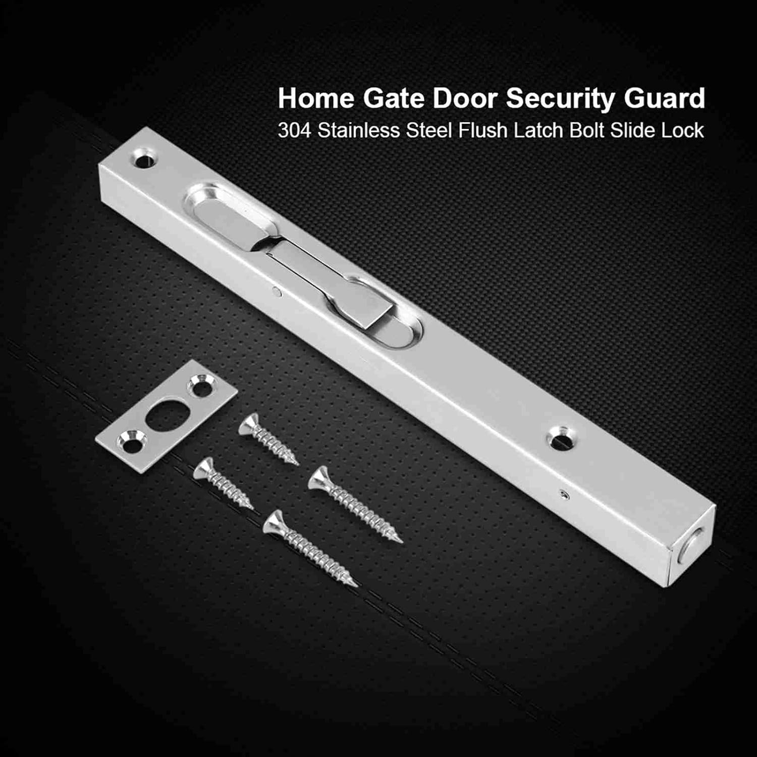 Home Gate Door Security Guard 304 Stainless Steel Flush Latch Bolt Slide Lock (6-inch 304 Brushed Wire (not Transparent to Steel))