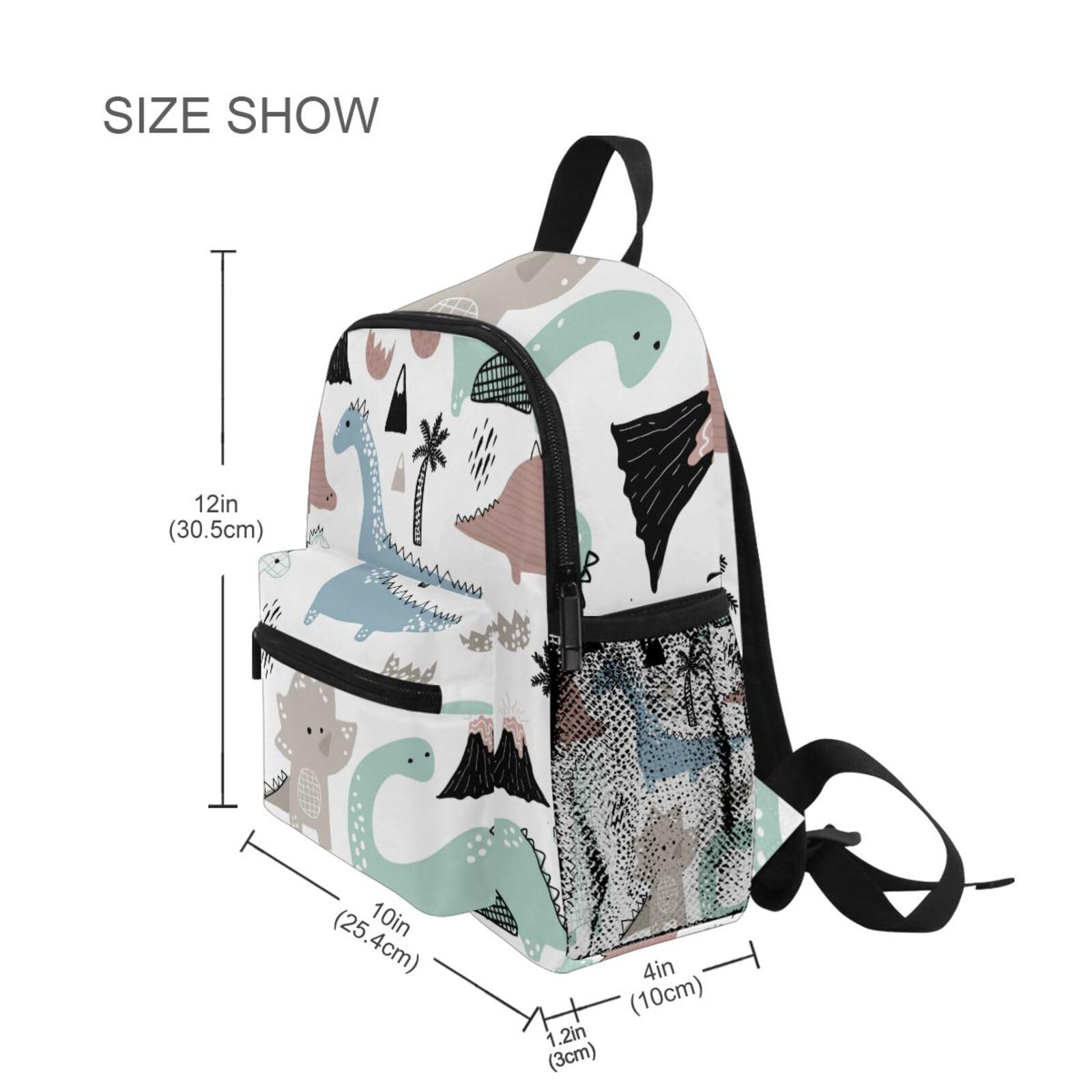 Bonita mochila de dinosaurio para niños y niñas, Dinosaurio blanco, Talla única, Mochilas Daypack