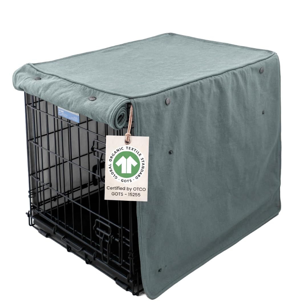 Molly Mutt Quiet Light Dog Crate Cover, GOTS-Certified 100% Organic Cotton Canvas Cover for Dog or Puppy Kennel and Cage, Washable, Free of Harmful Chemicals, Fits 36"x23"x25" Crate, Huge — image 1