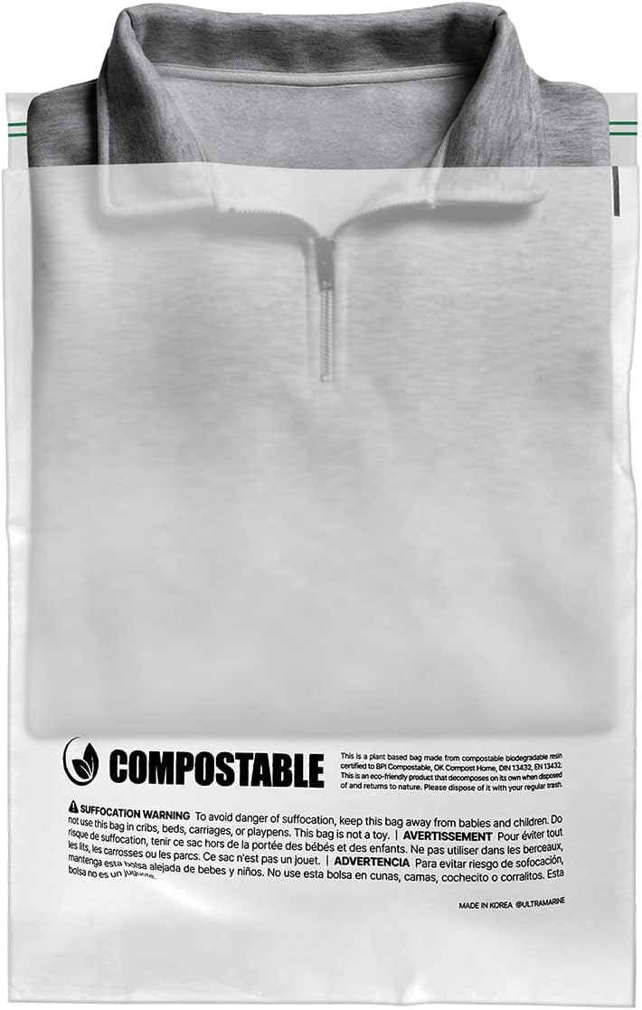 Eco Friendly Clear Poly Bags with Suffocation Warning - 6" x 9" (100 Count) - Strong Self Seal - Biodegradable Premium Frosted Bag for Packaging (6 x 9)